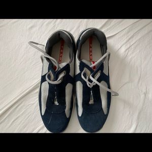 Prada Women’s Suede Navy Blue Sneaker